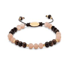 Ebony Moonstone Womens Macrame Bracelet 6mm