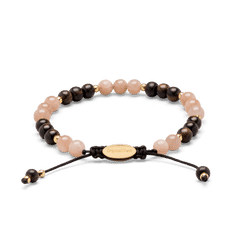 Ebony Moonstone Womens Macrame Bracelet 6mm