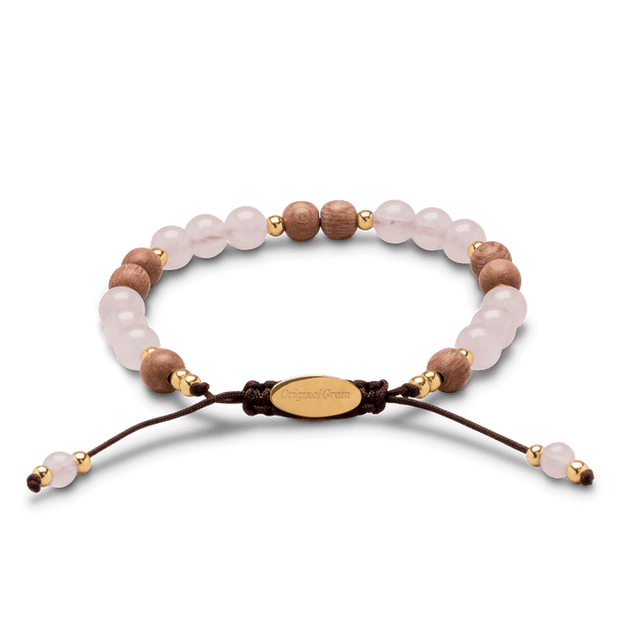 Rosewood Quartz Womens Macrame Bracelet 6mm