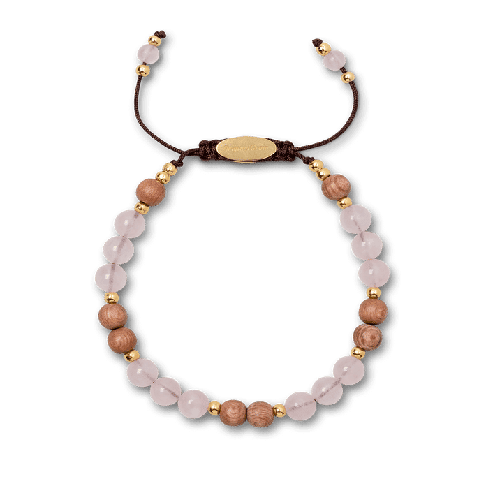 Rosewood Quartz Womens Macrame Bracelet 6mm