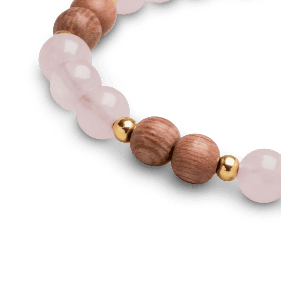 Rosewood Quartz Womens Macrame Bracelet 6mm