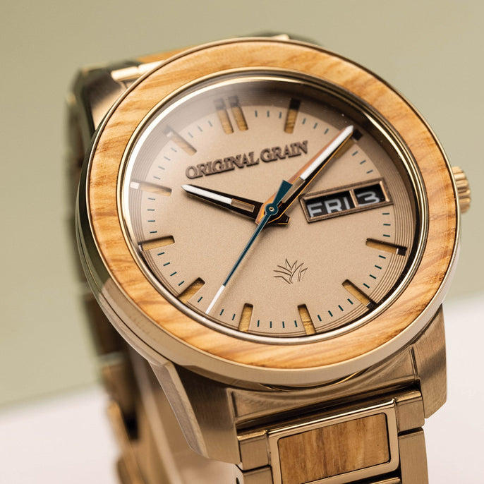 Tequila Añejo Gold Barrel 42 mm Uhr + Ring-Paket