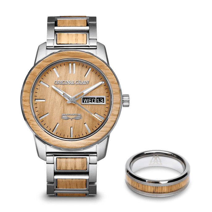 Reclaimed Brewmaster 42 Watch + Ring Bundle