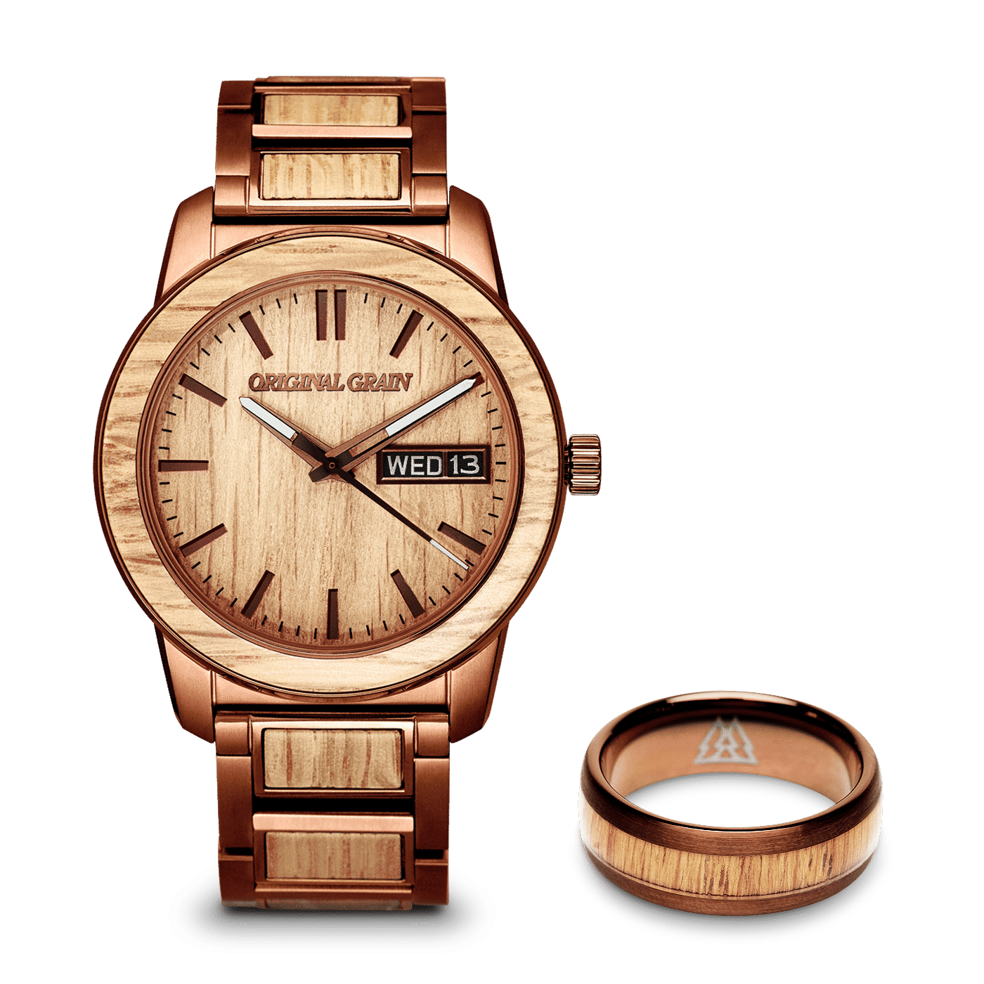 Reclaimed Whiskey 42 Watch + Ring Bundle