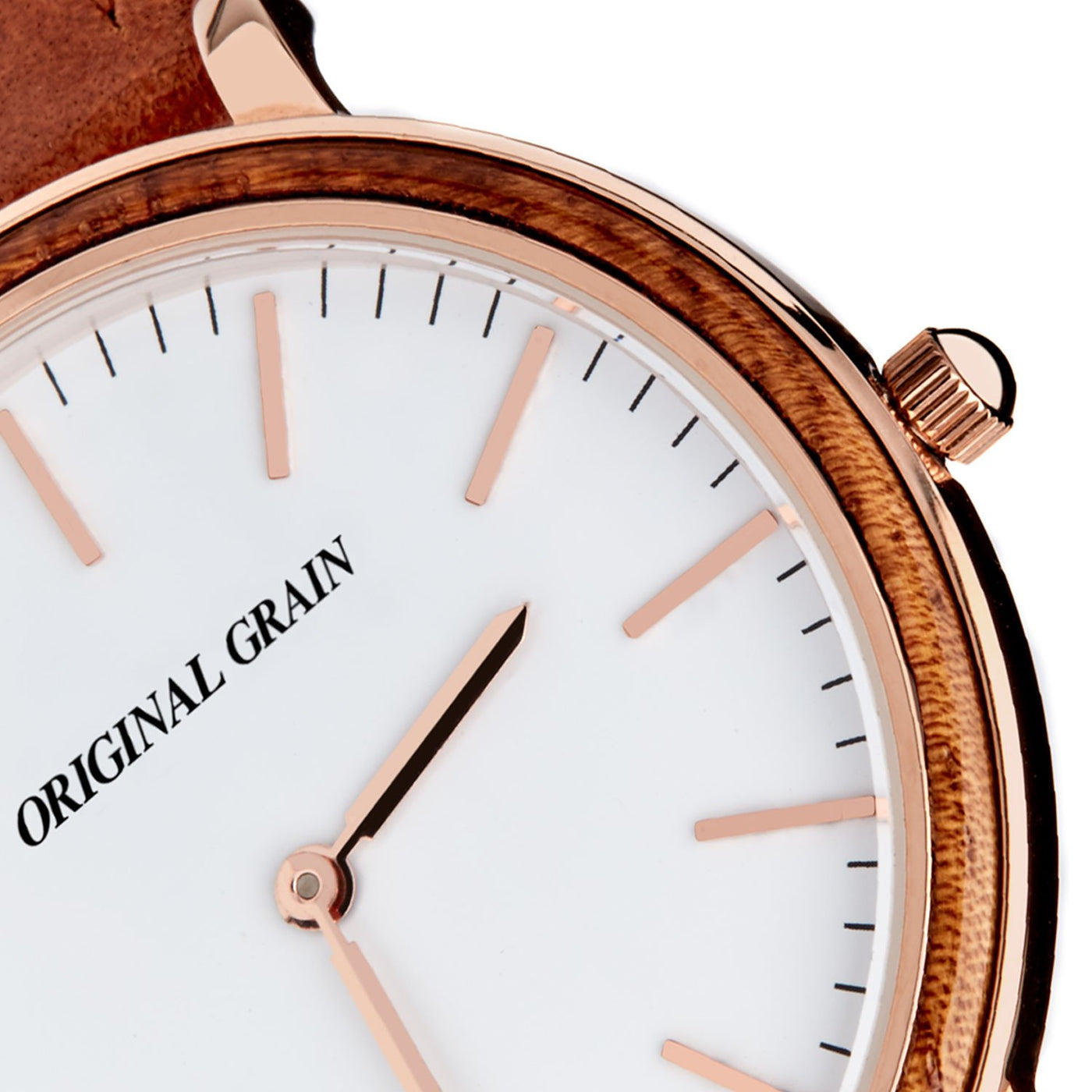 Zebrawood Rosegold Minimalist 40mm by Original Grain