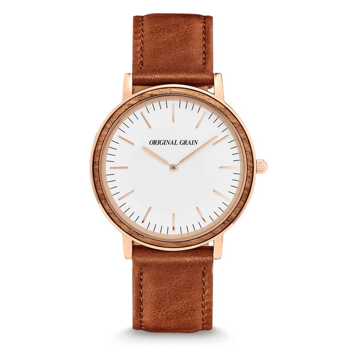 Zebrawood Rosegold Minimalist 40mm by Original Grain