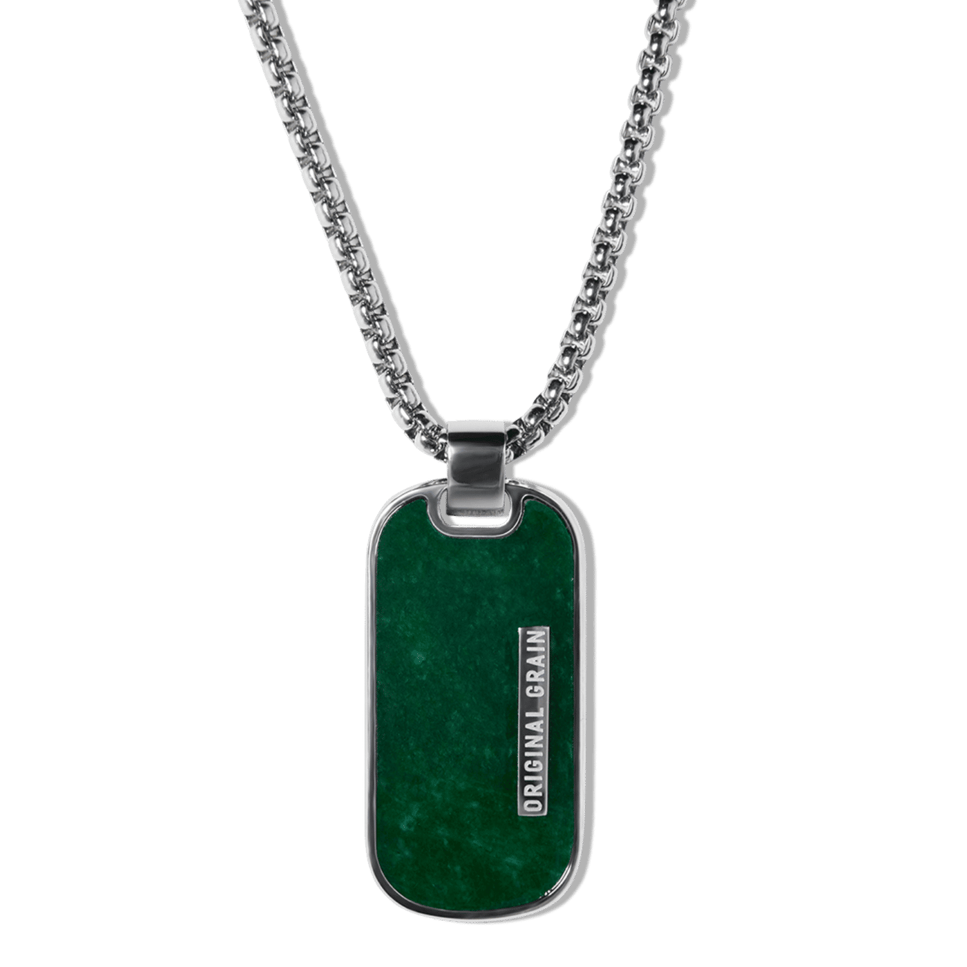 Jade Silver Dog Tag