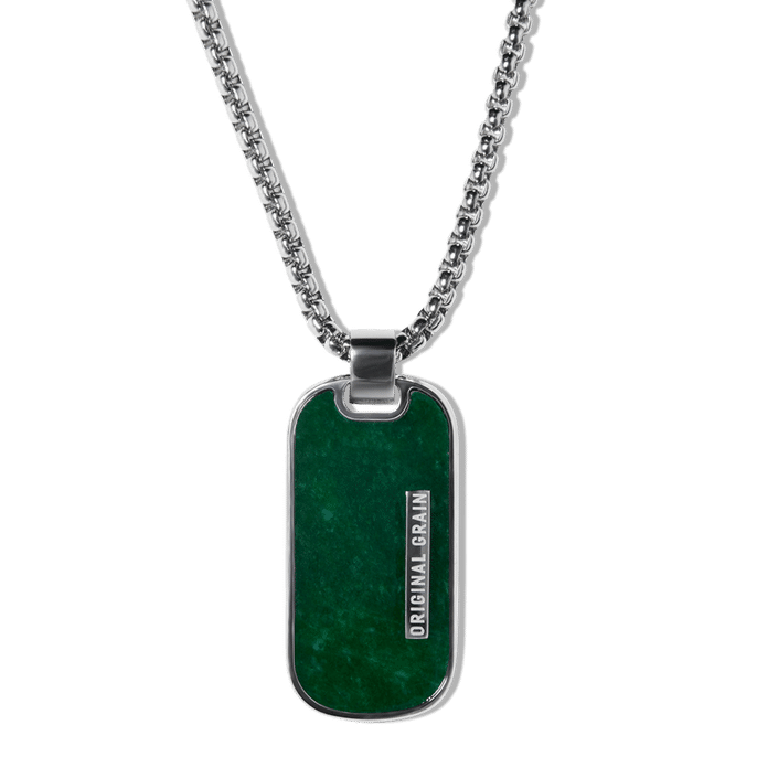 Jade Silver Dog Tag