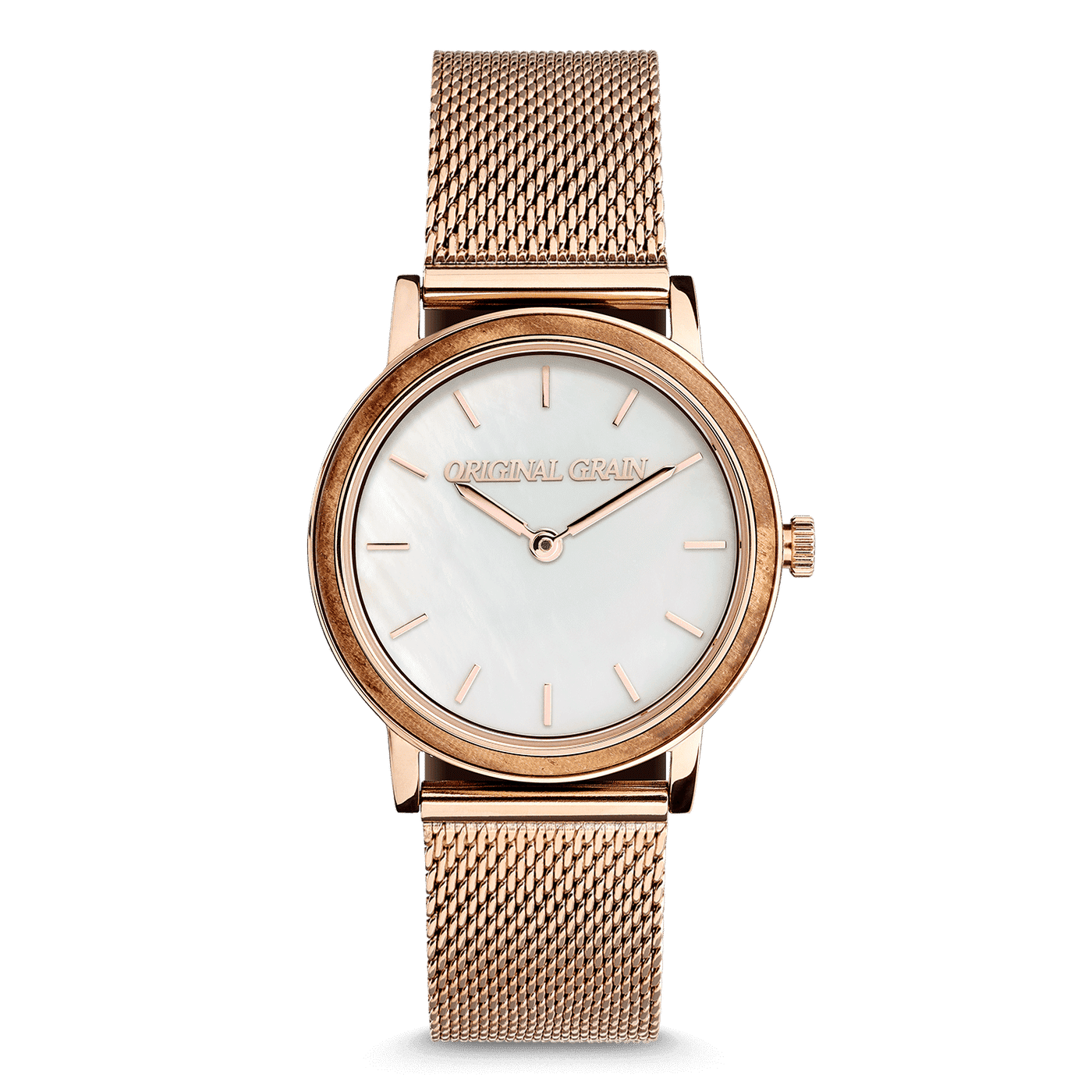 Zebrawood Rosegold Steel Womens Avalon 34mm