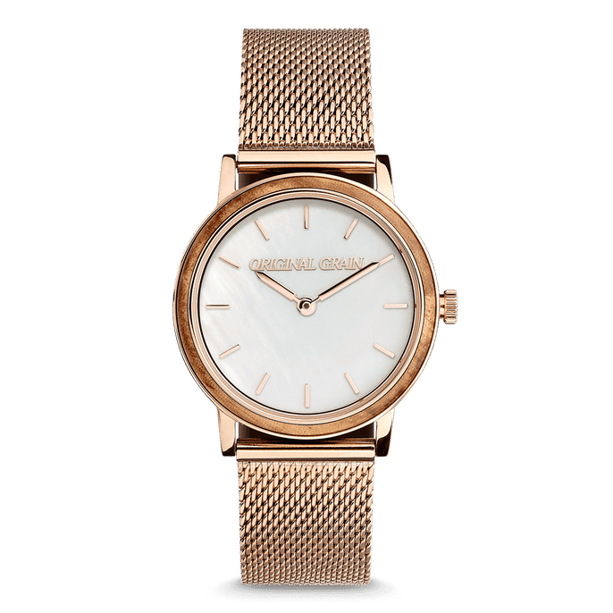 Zebrawood Rosegold Steel Womens Avalon 34mm