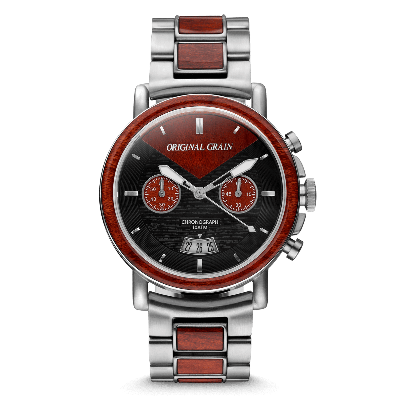 Rosewood Silver Chrono 44mm