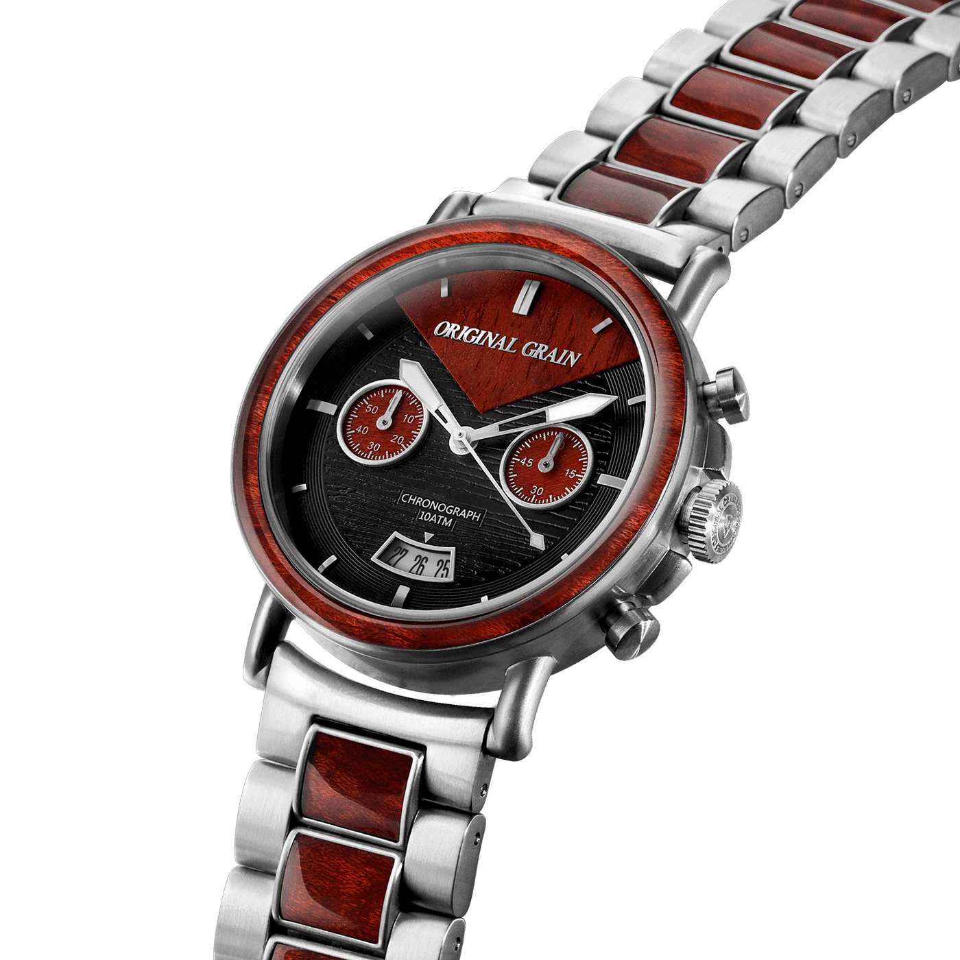 Rosewood Silver Chrono 44mm