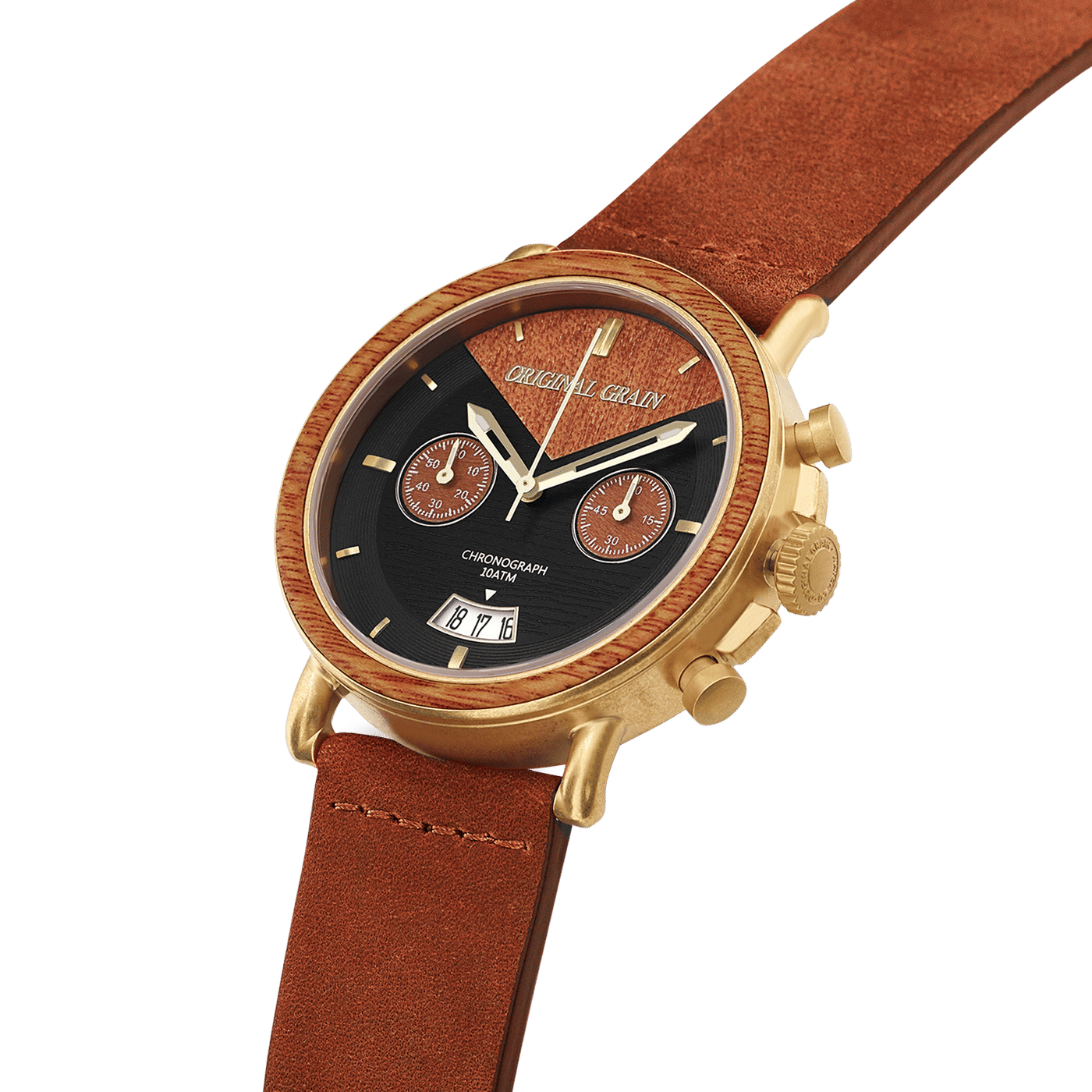 Strap and Watch Face Cognac Chrono 44mm by Original Grain