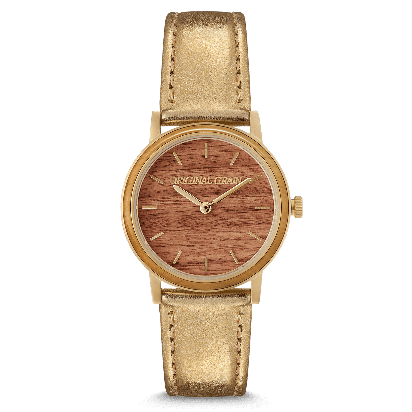 Lola Burlwood Gold Damen Avalon 34mm