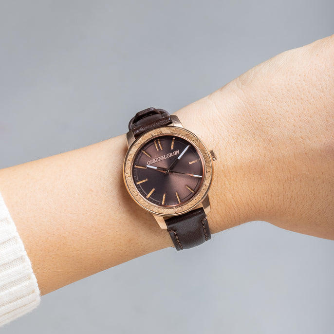 Kork Roségold Damen-Lederschaft 36 mm
