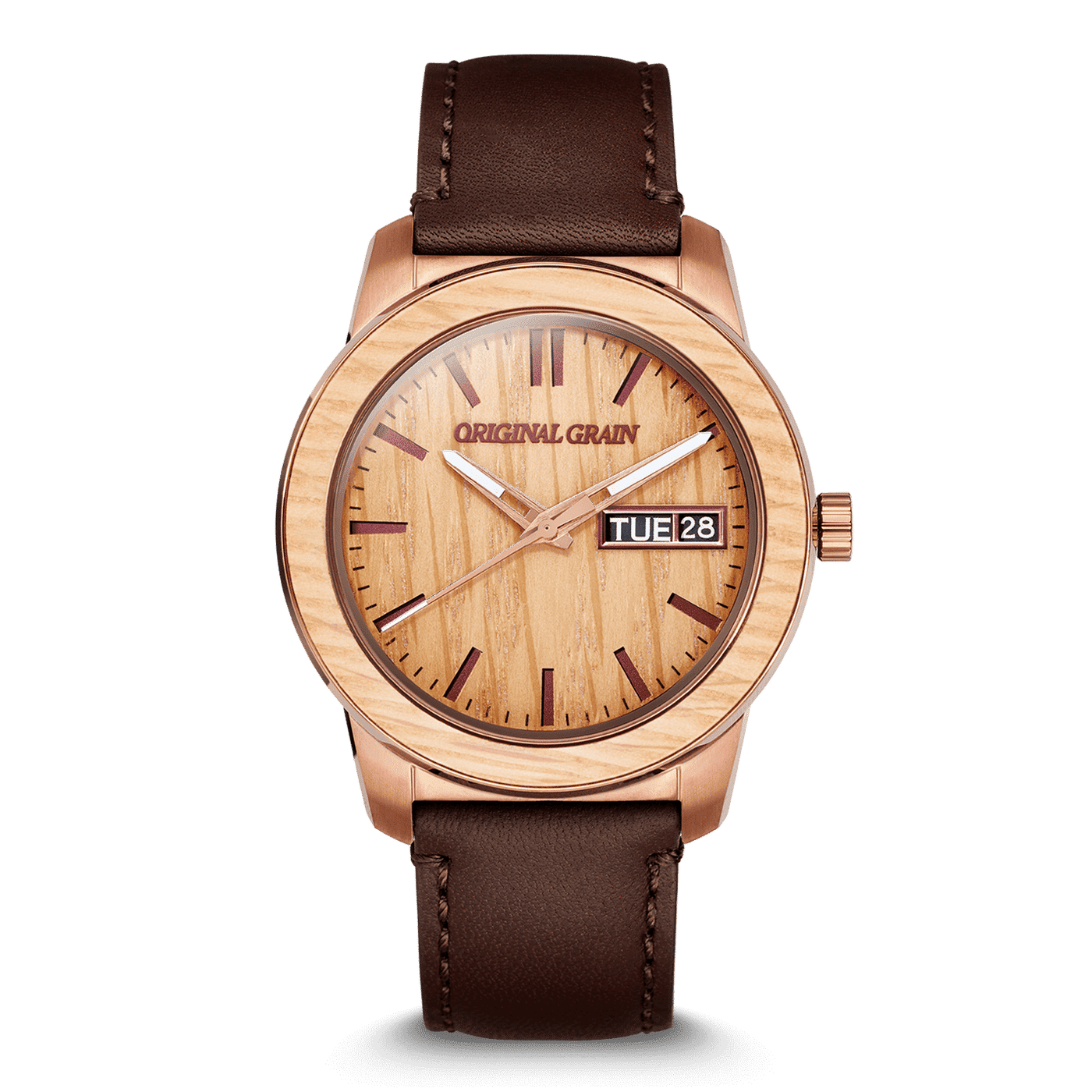 Whiskey Espresso Leather Barrel 42mm by Original Grain