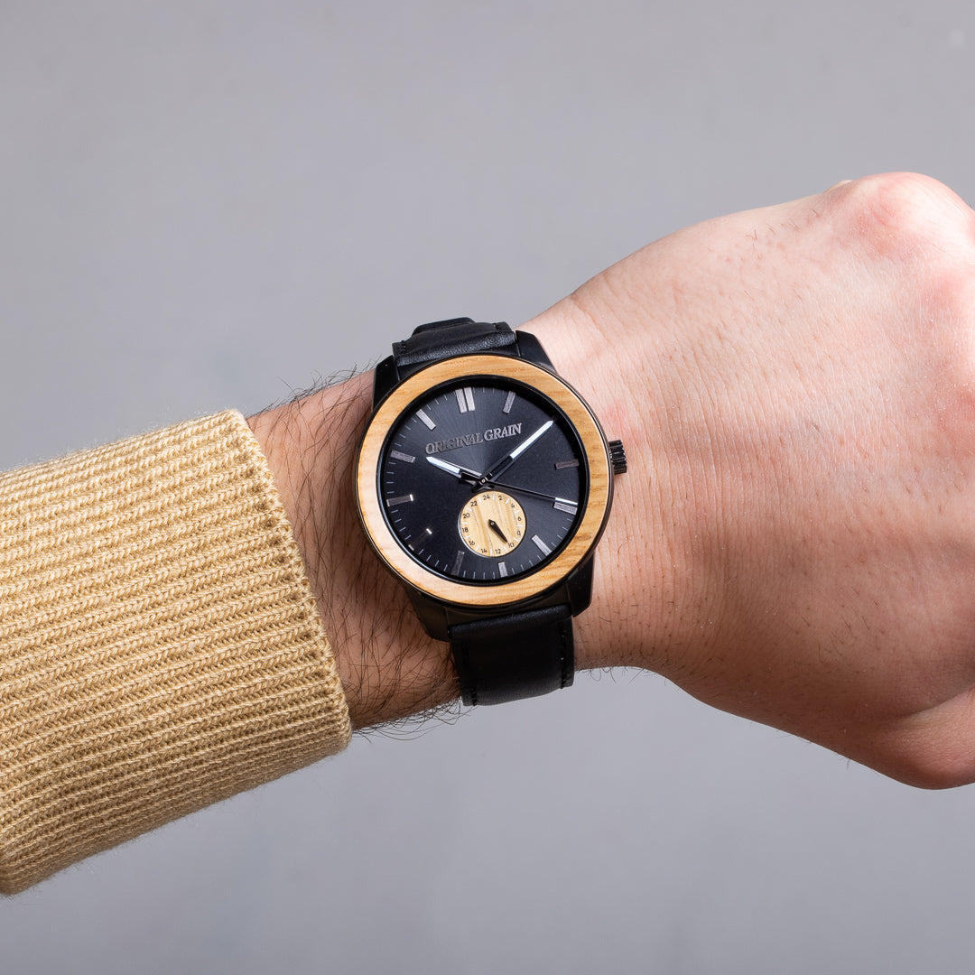 Whiskey Black Leather Barrel 46mm