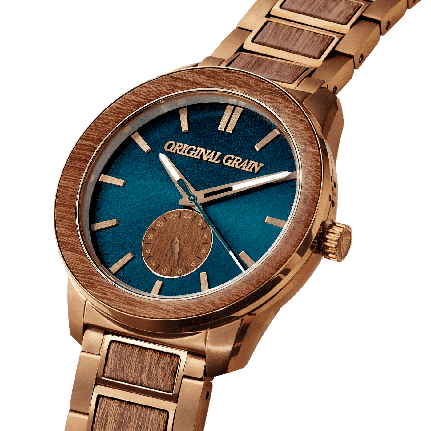 Sapele Teal Dial Bronze Barrel 46mm