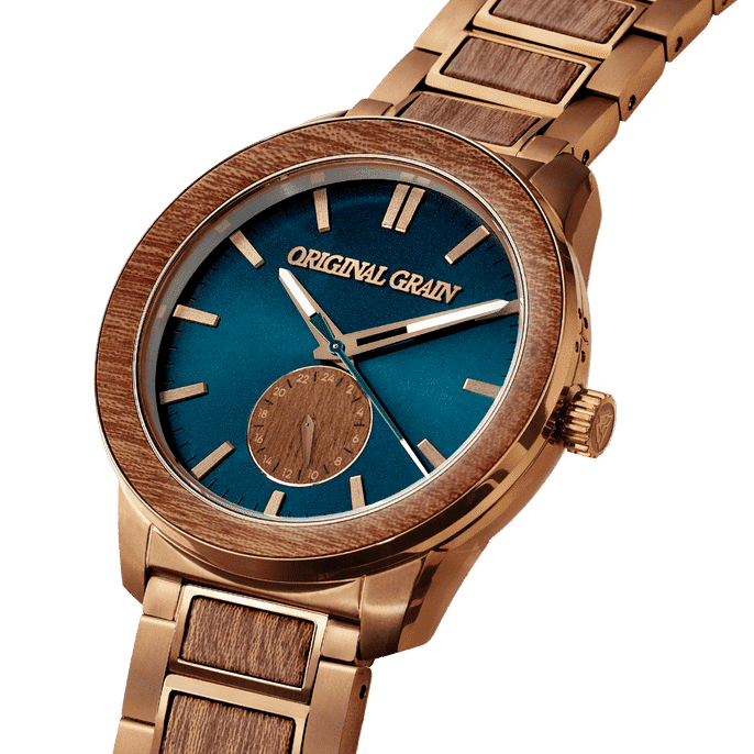 Sapele Teal Dial Bronze Barrel 46mm