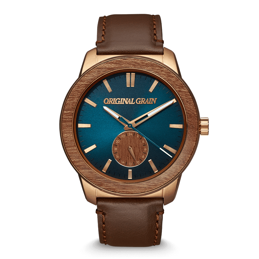 Sapele Bronze Barrel Leather 46mm