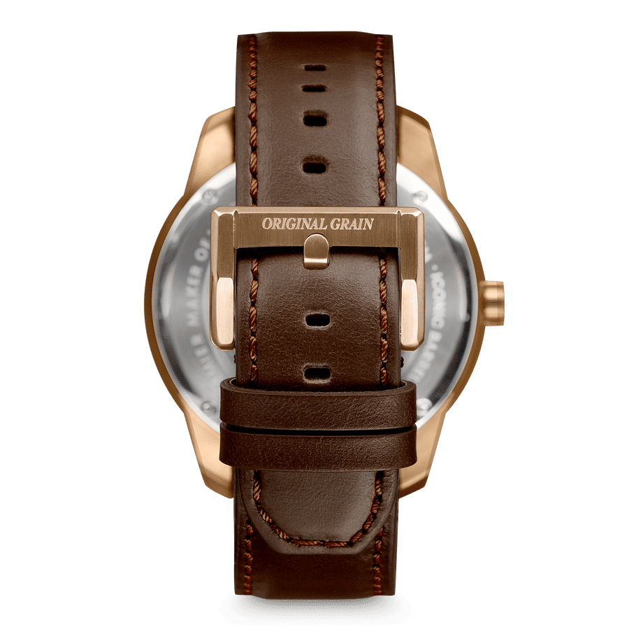 Sapele Bronze Barrel Leather 46mm