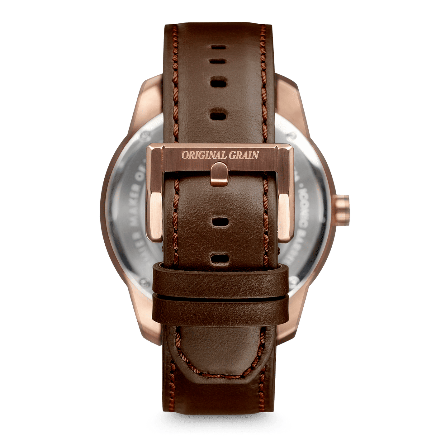 Sapele Rose Gold Barrel Leather 46mm