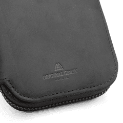 Original Grain Logo on Black Leather Watch Case