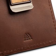 Original Grain Logo on Back of Brown Leather Wallet