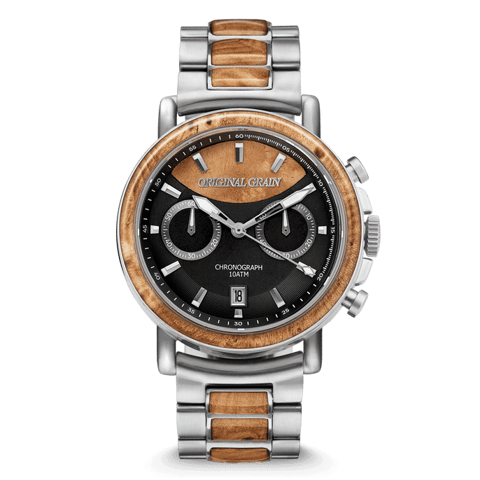 Burlwood Silver Chrono 44 mm