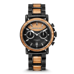 Koa Stonewashed Steel Chrono 44mm by Original Grain