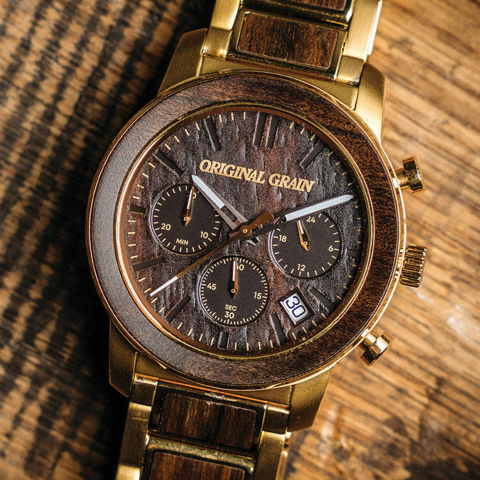 Ebony Gold Barrel Chrono 42mm