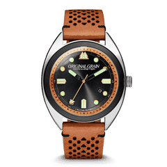 Burlwood Carmel Leather Grainmaster Automatic 45mm by Original Grain