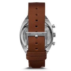 Mahogany Silver Grainmaster Chrono Leather 45mm