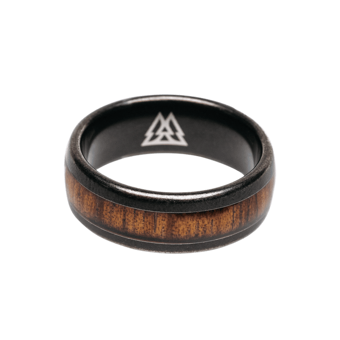 Koa Stonewashed Single Barrel Ring