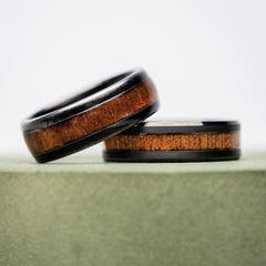Koa Stonewashed Single Barrel Ring