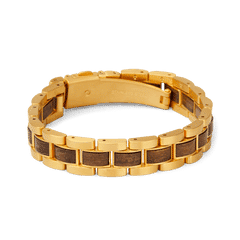Ebony Gold Mens Moto Bracelet 12mm