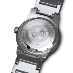 Minnesota Twins Barrel 42mm by Original Grain Minnesota Twins Logo on Back of Watch