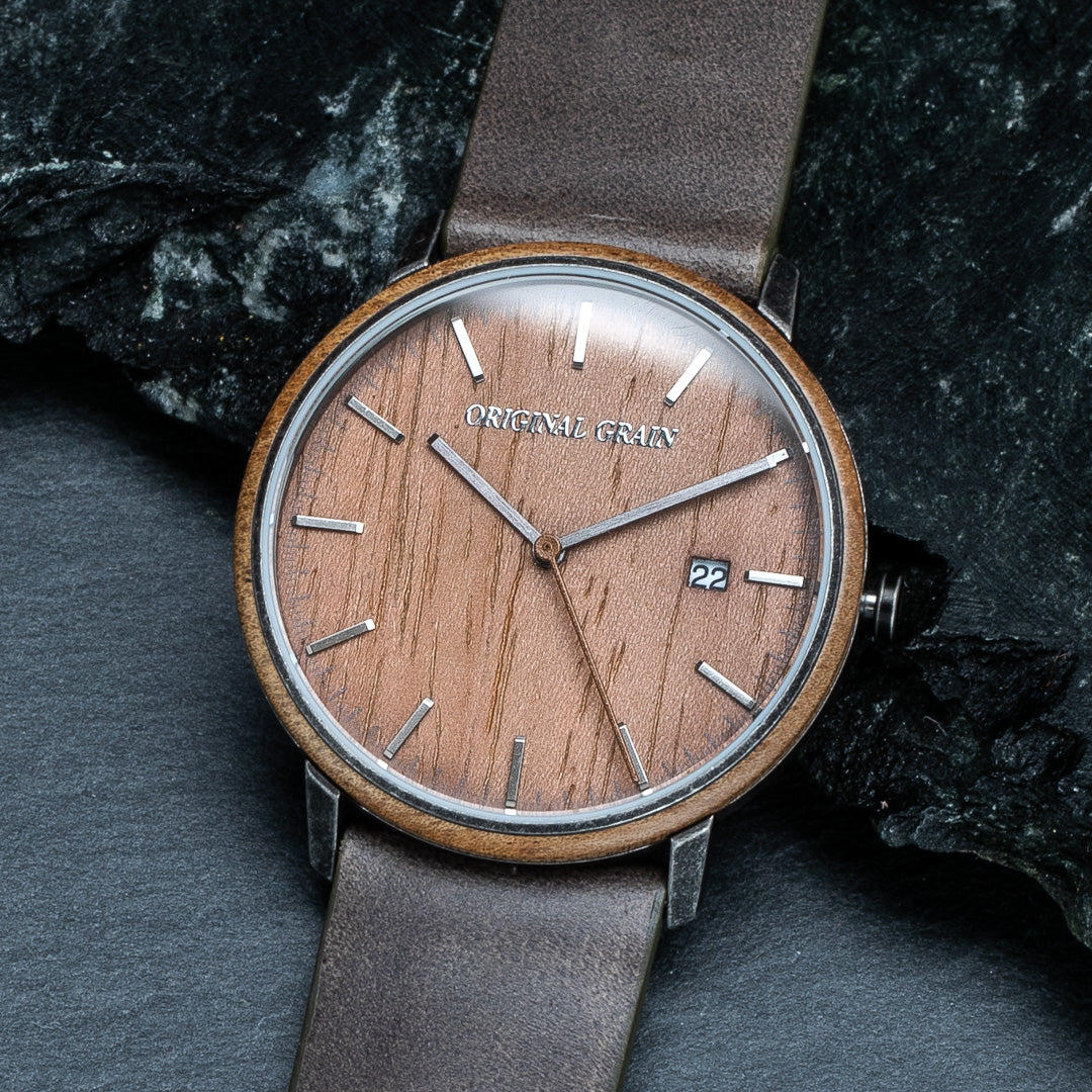 Koa Stonewashed Steel Modern Minimal 40mm