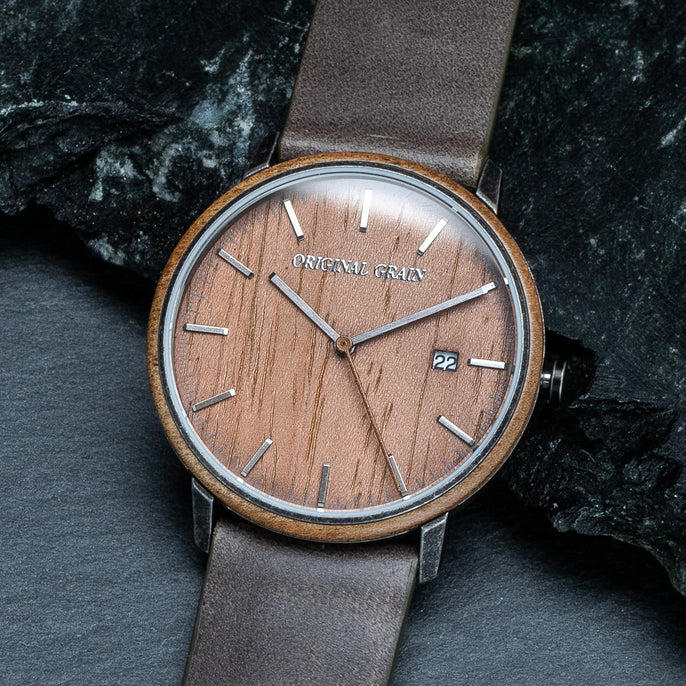 Koa Stonewashed Steel Modern Minimal 40mm