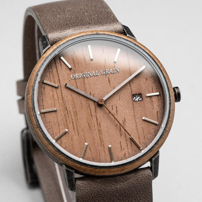 Koa Stonewashed Steel Modern Minimal 40mm