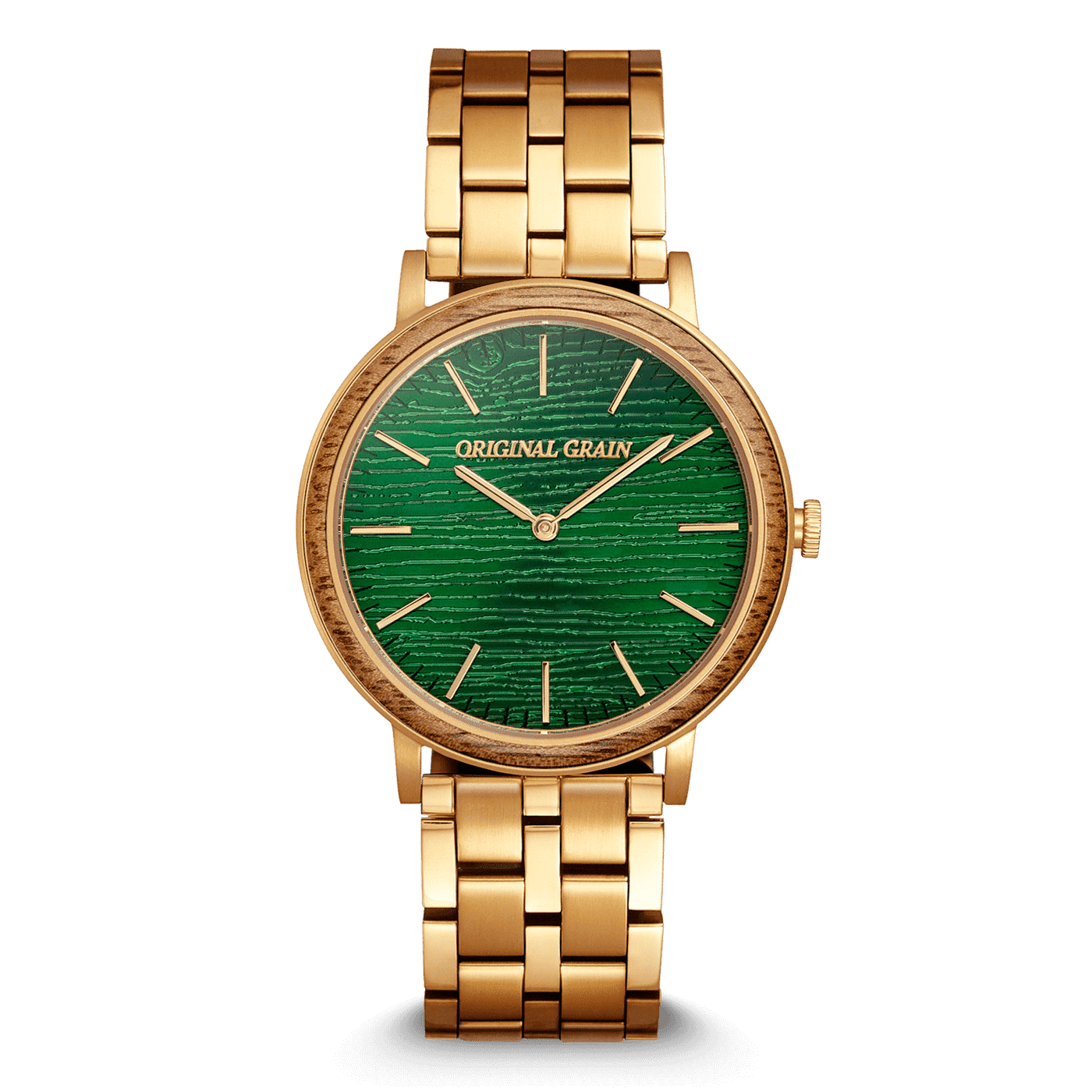 Zebrawood Gold Steel Minimalist 40mm