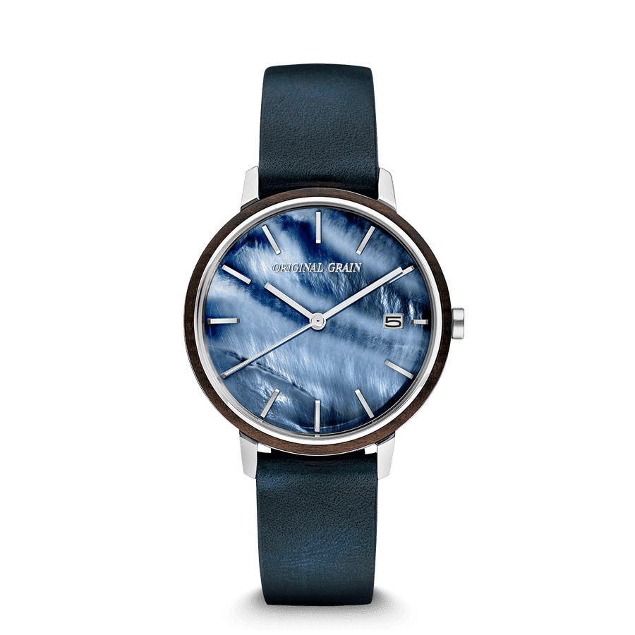 Ebony Stainless Steel Mother of Pearl Modern MNML 36mm