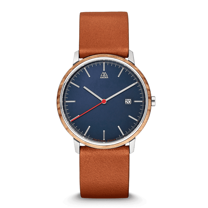 Zebrawood Silver Modern Minimal 40mm
