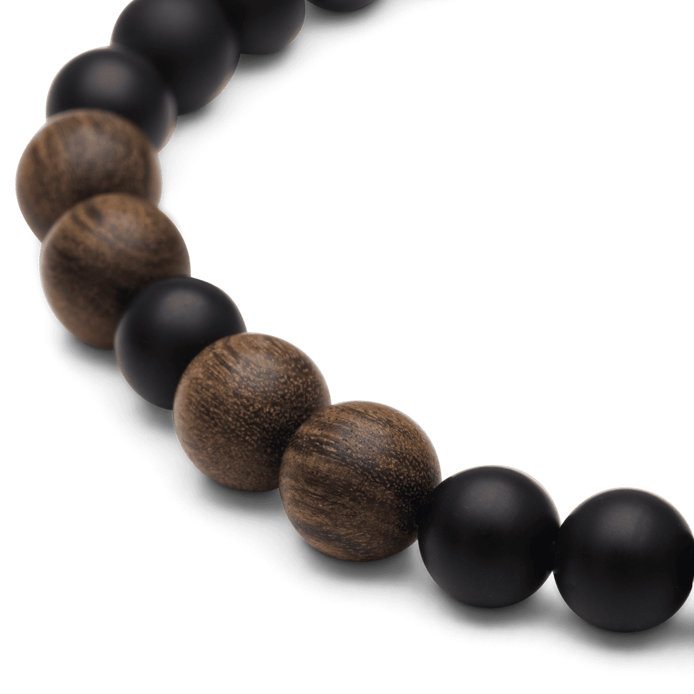 Ebony Black Onyx Macrame Bracelet 5mm Beads