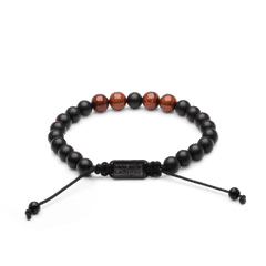 Palisander-Schwarz-Onyx-Makramee-Armband 8 mm von Original Grain