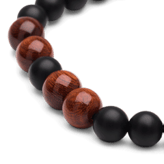 Palisander-Schwarz-Onyx-Makramee-Armband 8 mm Perlen von Original Grain