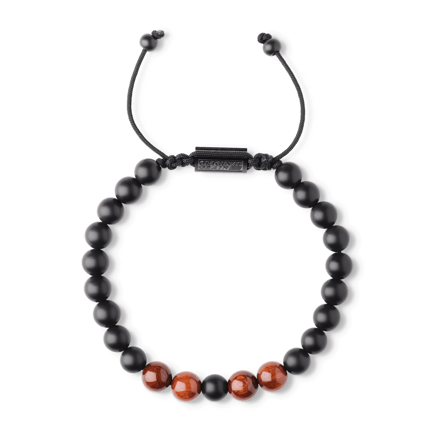 Palisander-Schwarz-Onyx-Makramee-Armband 8 mm von Original Grain