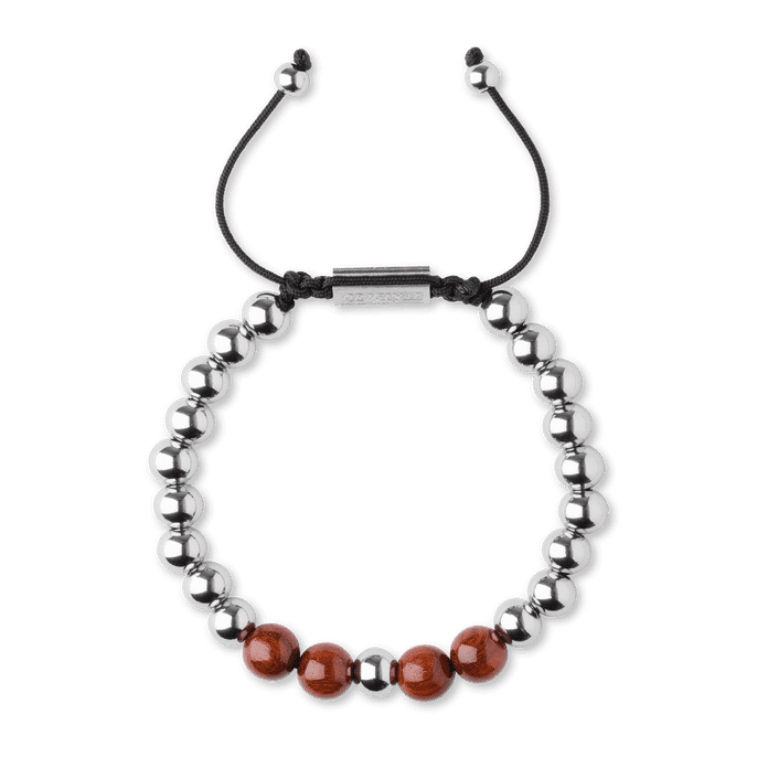 Palisander-Chrom-Makramee-Armband 8 mm von Original Grain