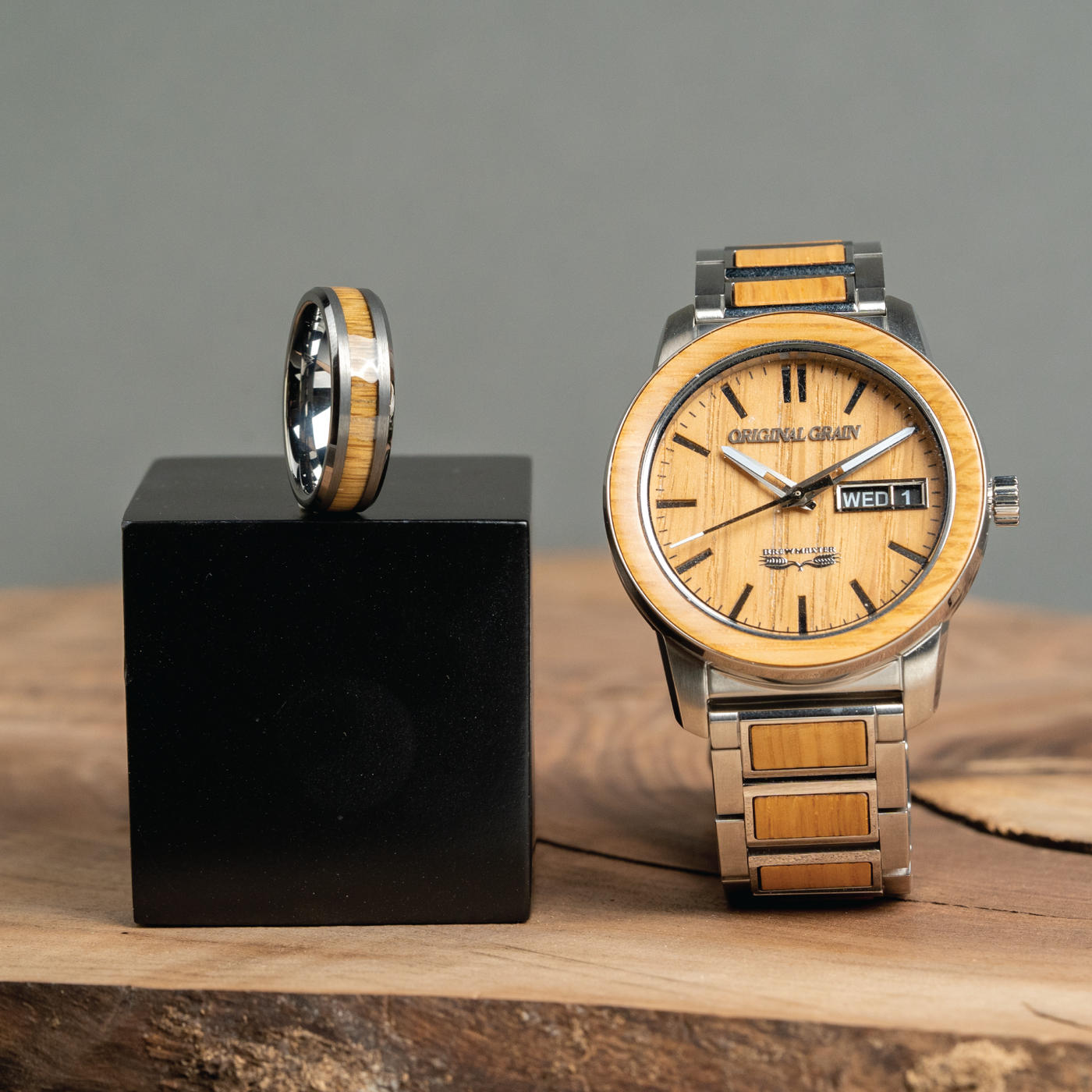 Reclaimed Brewmaster 42 Watch + Ring Bundle