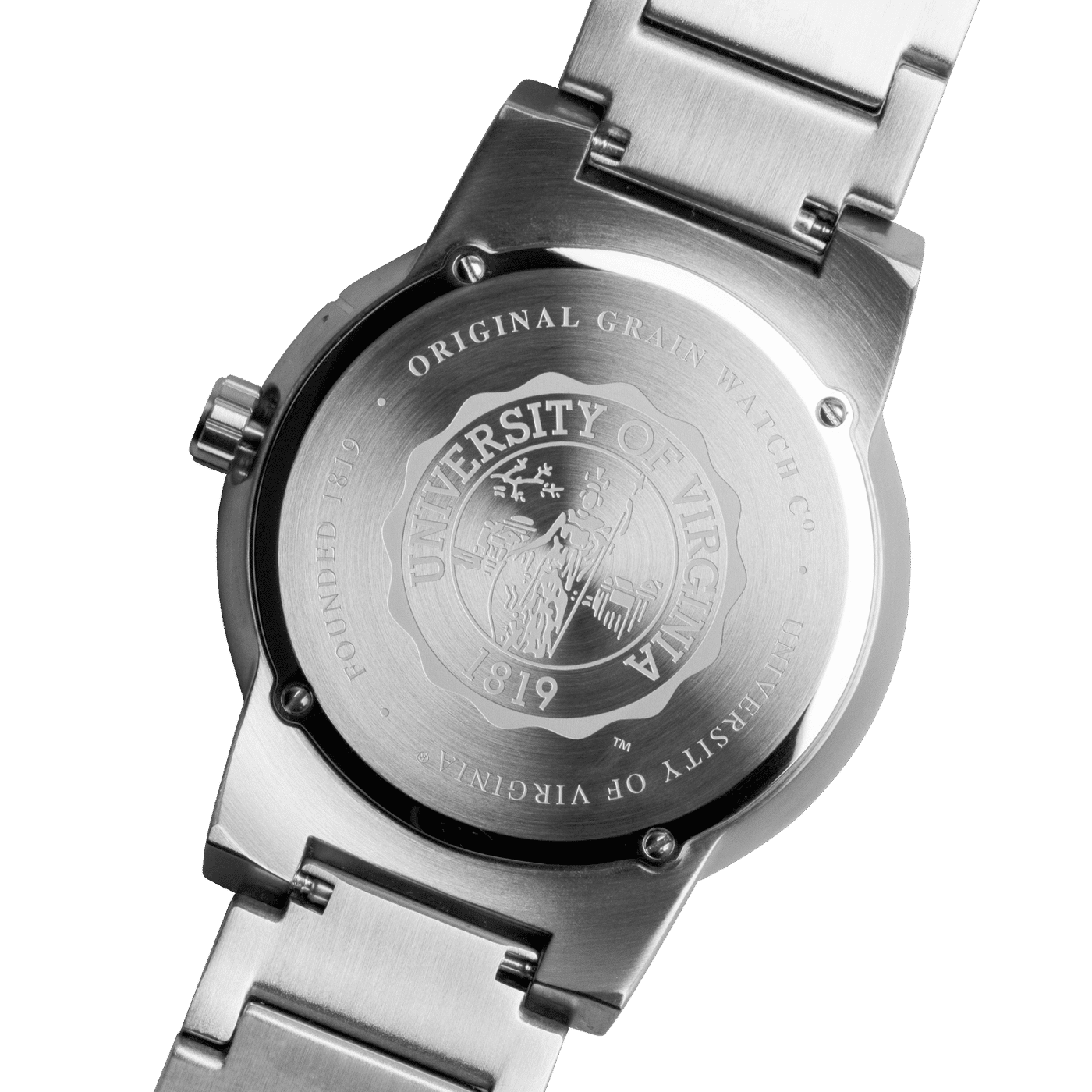 University of Virginia Barrel Set 47mm School Logo on back of watch